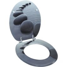 Eliauk - Abattant wc Siège de Toilette avec Couvercle mdf Pierres 73248