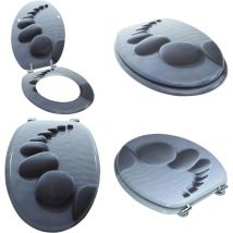 Vidaxl - Siège de toilette avec Couvercle mdf Pierres - - Home & Living - Gris