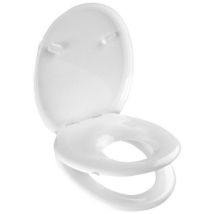 Abattant Wc Metaform Baby 'n' Family En Durolite Et Re'sines Thermoplastiques Blanc 38x44 Cm Avec Charnie'res En Plastique Re'glables Abattant Wc Pour