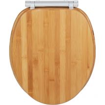 Abattant wc Bambusa Wenko Frein de chute, Clipsable pour entretien et installation facile, Tampon mural, Patin anti glisse, 34,5x40,5 cm, Bambou fsc