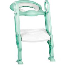 Skecten - Siège de toilette échelle avec marches wc siège pot entraîneur de bébé enfant (blanc+vert clair)