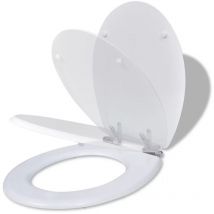 Hommoo - Siège de toilette mdf Couvercle à fermeture en douceur Blanc