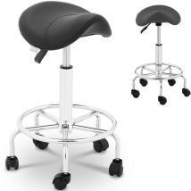 PhySA – Tabouret de bureau ergonomique noir – Hauteur réglable 55,5 à 69,5 cm – Charge max 150 kg