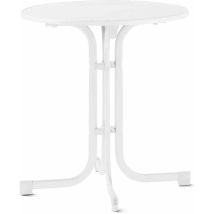 Boulevard-Klapptisch, ø 70 cm, weiß Gestell aus Stahl in weiß, Tischplatte aus Mecalit -Pro in weiß