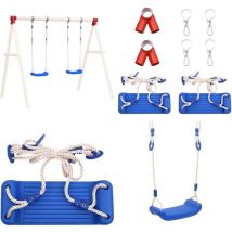 Sièges de balançoire avec cordes 2 pcs bleu 38x16 cm pe - Sièges De Balançoire - Balançoires Enfant - Jeux De Plein Air - Accessoires De Balançoire