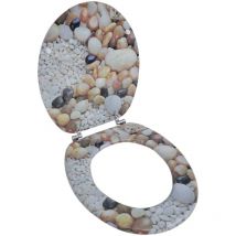 Vidaxl - Abatant de wc avec couvercle design galets