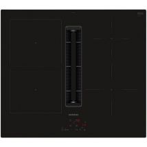 Siemens - ED611BS16E iQ300 Plaque de cuisson avec hotte aspirante (induction), 60 cm, sans cadre, noire, affleurante, touchControl, powerBoost.