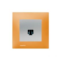 Prise RJ45 Silver Delta Viva + Plaque Orange Siemens