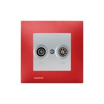 Prise tv / fm Silver Delta Viva + Plaque Rouge Siemens