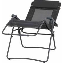 Alu-Camping Relax Comfort Liege – anthrazit – Textilgewebe – Aluminium – 91 x 65 x 109 cm – max. Belastbarkeit 140 kg