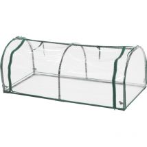 Folientunnel Gewächshaus 130 x 60 x 50 cm – Stahlrohrgestell – PVC-Folie – 4 Bodenanker