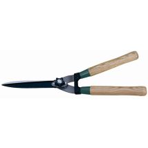 Heckenschere Wellenschliff – Carbonstahl Klingenmaterial – 21,5 cm Klingenlänge – 60 cm Gesamtlänge – Holzgriffe