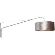 Steinhauer - Sienna Elegant Classy Applique avec Abat-jour Acier Brossé, Velours Argent