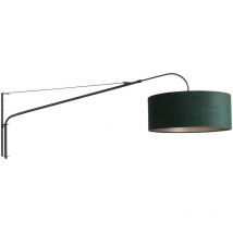 Sienna Elegant Classy Lampada da Parete con Paralume Nero Opaco, Verde Velluto