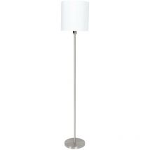 Steinhauer - Sienna Norwegian Lampadaire avec abat-jour Acier Brossé, Tissu Lin
