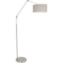 Sienna Prestige Chic Lampadaire avec abat-jour en acier brossé, gris lin