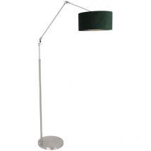 Sienna Prestige Chic Lámpara de Pie con Pantalla Acero Cepillado, Verde Terciopelo