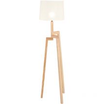 Mexlite lampade da terra Sabi - legno - lino - 7661BE - Legno