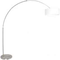 Steinhauer - Sienna Sparkled Light Arc Floor Lamp Steel Brushed, Linen Fabric
