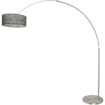 Steinhauer - Sienna Sparkled Light Arc Floor Lamp Steel Brushed