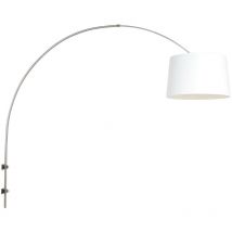 Steinhauer - Sienna Sparkled Light Cylindrical Pendant Ceiling Light Brushed Steel, White Shade