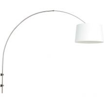 Steinhauer - Sienna Sparkled Light Cylindrical Pendant Ceiling Light Brushed Steel, White Shade