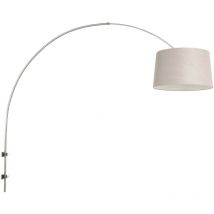 Steinhauer - Sienna Sparkled Light Cylindrical Pendant Ceiling Light Brushed Steel, Grey Shade