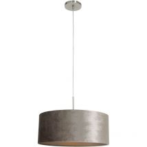 Steinhauer - Sienna Sparkled Light Cylindrical Pendant Ceiling Light Brushed Steel, Velvet Silver