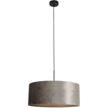 Steinhauer - Sienna Sparkled Light Cylindrical Pendant Ceiling Light Matt Black, Silver Shade