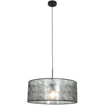 Steinhauer - Sienna Sparkled Light Cylindrical Pendant Ceiling Light Matt Black, Grey Shade