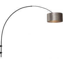 Steinhauer - Sienna Sparkled Light Wall Lamp with Shade Matt Black, Velvet Silver