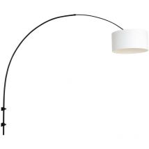 Steinhauer - Sienna Sparkled Light Wall Lamp with Shade Matt Black, White Hood