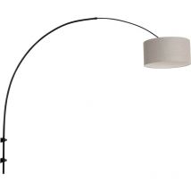 Steinhauer - Sienna Sparkled Light Wall Lamp with Shade Matt Black, Grey Shade