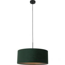 Steinhauer - Sienna Sparkled Light Plafonnier Suspension Cylindrique Noir Mat, Abat-jour Vert