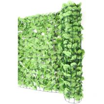 Siepe artificiale privacy balcone giardino rete decorativo N77 poliestere chiaro 300x100cm