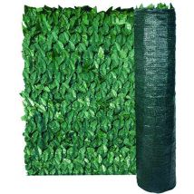 Siepe ornamentale foglie di lauro con rete ombreggiante - mt.3x1h.
