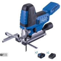 Scheppach - Sierra calar brushless 20v 2 baterias 4.0Ah y cargador ixes bc-js254-x