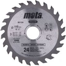 Sierra Circular Carburo De Tungsteno 115mm 24Dientes Para Madera Mota