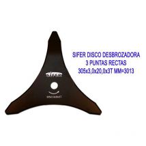 Disco desbrozadora 3 puntas rectas 305x3,0x20,0x3t mm 3013 - Sifer