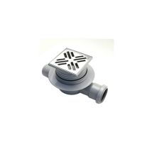 Sifone sifoide pavimento in ABS con griglia inox 105x105 mm – 2 entrate D.50 mm – Idraulica riscaldamento