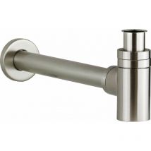 Vicario - Sifón bajo para lavabo y bidé en acero pulido 890/TC.07 acero inoxidable cepillado