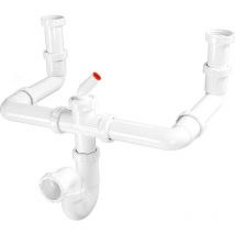 Riuvert - Sifón curvo doble 'Ahorro Espacio' R-127