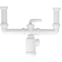 Sifon Doble Extensible Con Doble Evacuación. Salida 1 1/2' Salida ø 40 mm.