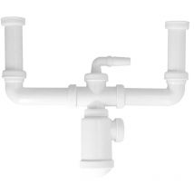 Abrisa - sifon doble extensible con doble evacuación. salida 1 1/2 salida ø 40 mm.