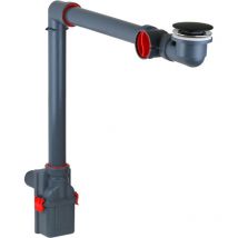 CGS - Sifón inspeccionable que ahorra espacio con desagüe click-clack negro mate Isy Siphon AL830F.43 Negro mate