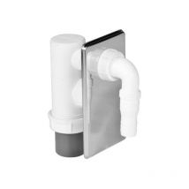 Sifone ad incasso per lavatrice in pvc con placca inox cromata Ø40 Nicoll