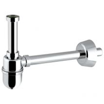 Luxor Sif 001 Sifone a Bottiglia Ø1.1/4' L.25Cm Senza Piletta Ottone Cromato e Acciaio Inox - 93324203