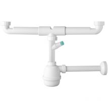 Sifone in pvc lavelli 2 vie bracci attacco lavastoviglie lavatrice 11/2