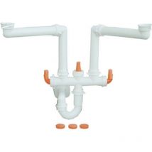 Lira - sifone salvaspazio per lavelli a 2 vie (marchio ) 1'1/2