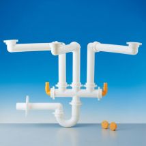 Sifone Salvaspazio Per Lavello Tre Vasche 1'1/2